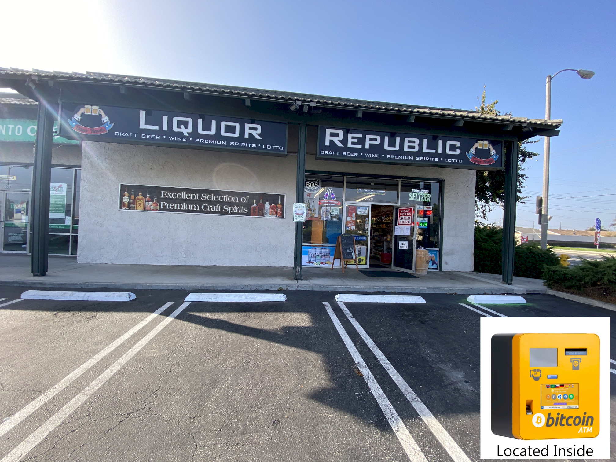 BudgetCoinz Bitcoin ATM at LIQUOR REPUBLIC in Cypress, California - 5004 Ball Rd, Cypress, CA 90630