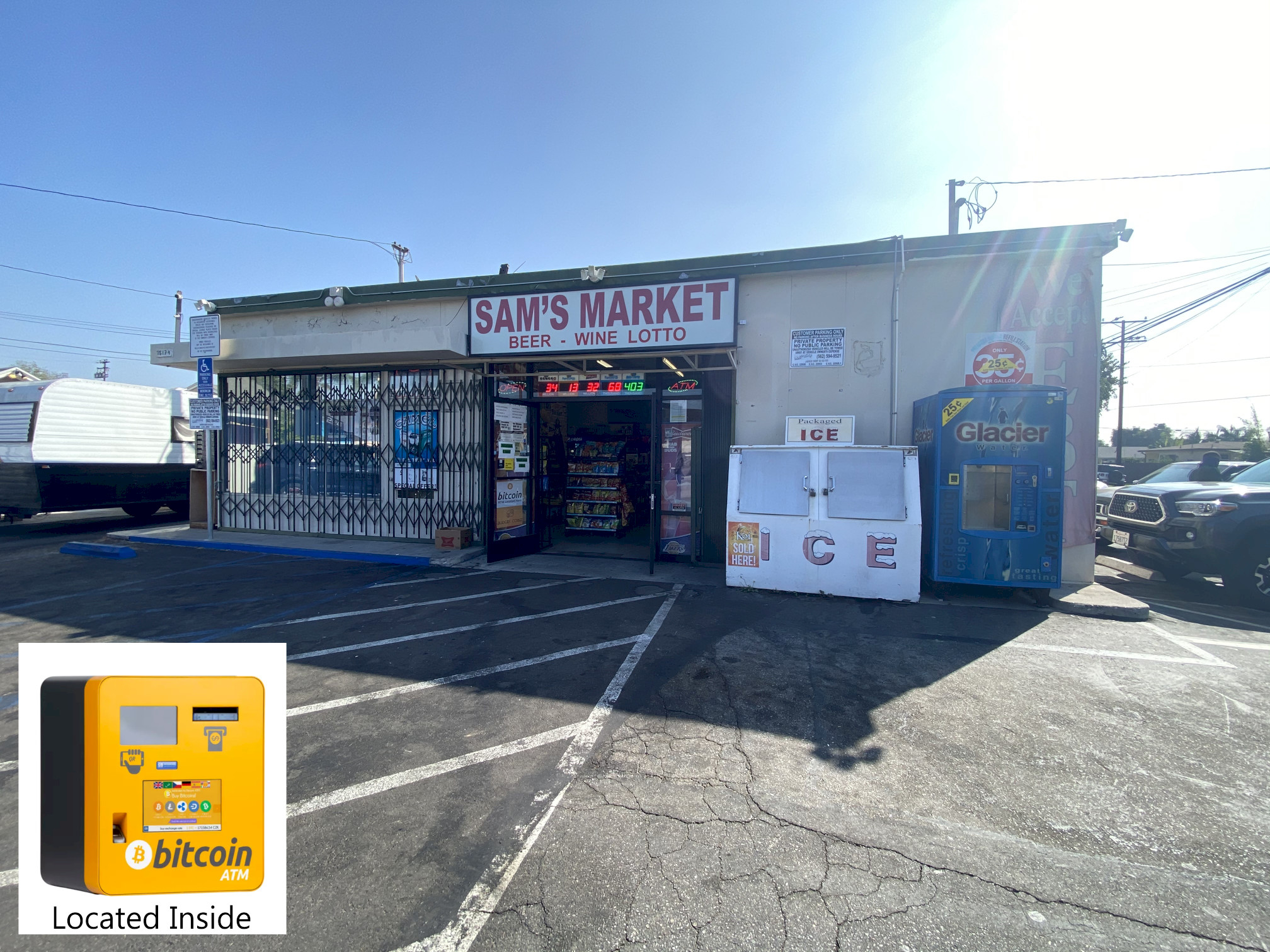 BudgetCoinz Bitcoin ATM at SAM'S MARKET in Bellflower, California - 16134 Woodruff Ave, Bellflower, CA 90706